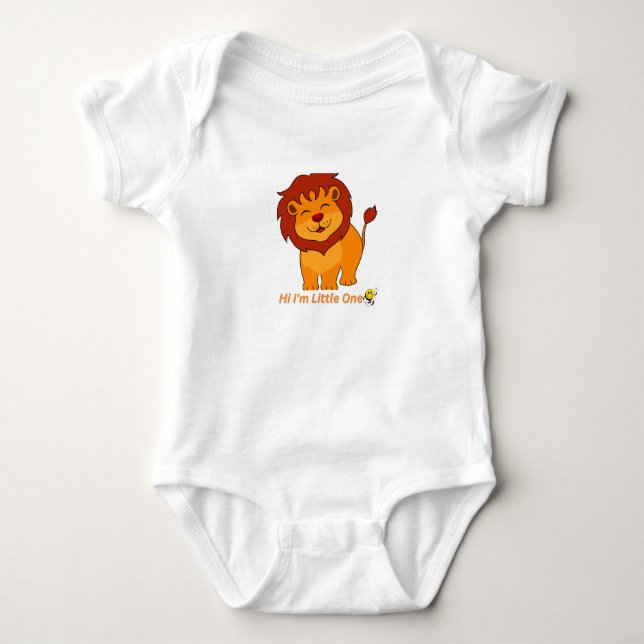 Body Para Bebé Hi I'm Little One – Cute Baby Lion Kids (Anverso)