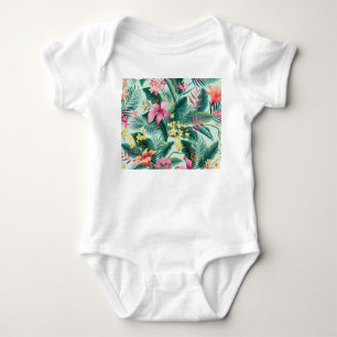 Body Para Bebé Hibiscus tropical: Patrón floral sin foco