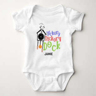 Body Para Bebé Hickory Dickory Dock el ratón se puso corriendo ha