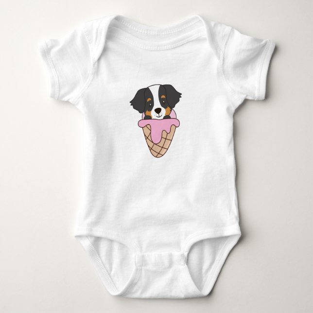 Body Para Bebé Hielo de perro de montaña de Bernese Waffle Animal (Anverso)