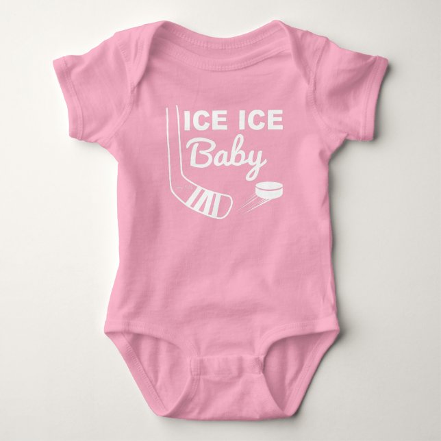 Body Para Bebé Hielo rosa Bebé Bebé Chica Hockey Bebé (Anverso)