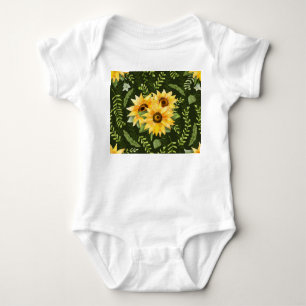 Body Para Bebé Hierbas de girasoles deja patrón acuático