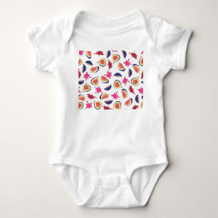 Body Para Bebé Higos Frescos Jugo Rosa Watercolor