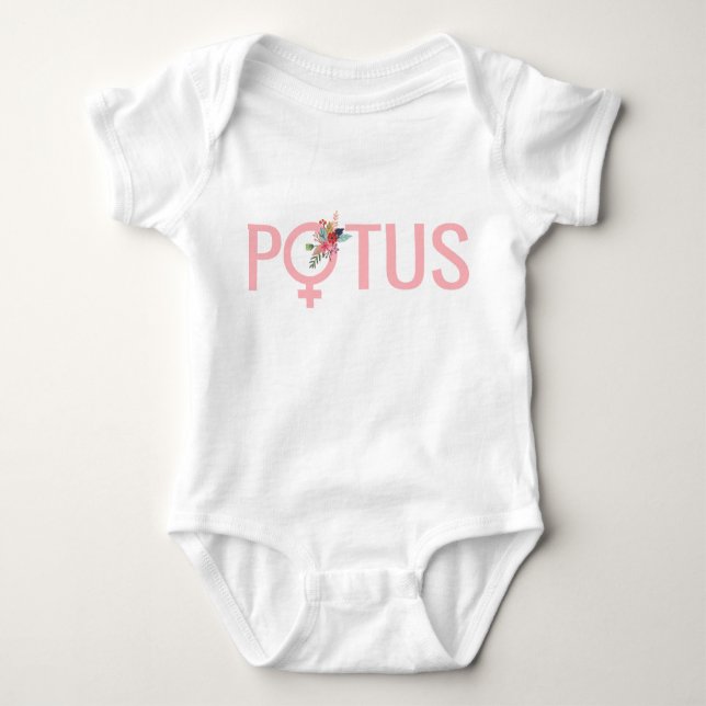 Body Para Bebé Hillary Clinton POTUS Baby| Bebé feminista (Anverso)