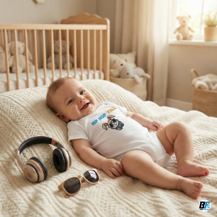 Body Para Bebé HIP HOP Y'ALL Cool Bunny auriculares