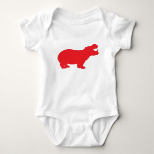 Body Para Bebé Hipopótamo Rojo