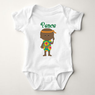 Body Para Bebé Hippie Baby Peace Africano-Americano