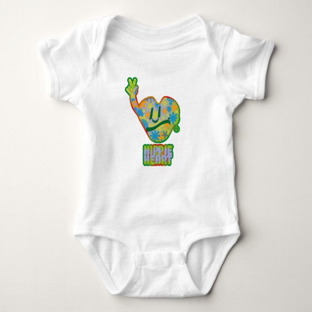 Body Para Bebé Hippie Heart ICON 2024 BY MASANSER (Anverso)