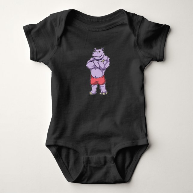 Body Para Bebé Hippo como el caso de la construcción de cuerpos e (Anverso)
