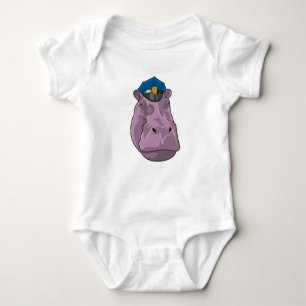 Body Para Bebé Hippo como oficial de policía