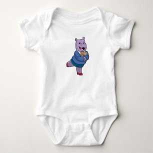Body Para Bebé Hippo como secretario con Notepad
