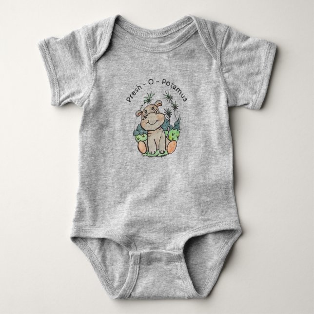 Body Para Bebé Hippo Cute Animales Una Pieza Bebé Trato De Ceboll (Anverso)