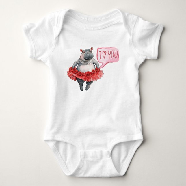 Body Para Bebé Hippo dice te amo  (Anverso)