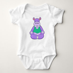 Body Para Bebé Hippo en el yoga sentado