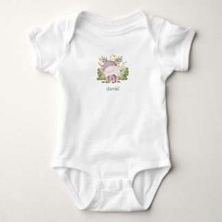 Body Para Bebé Hippo y Foliage Boy's Personalized