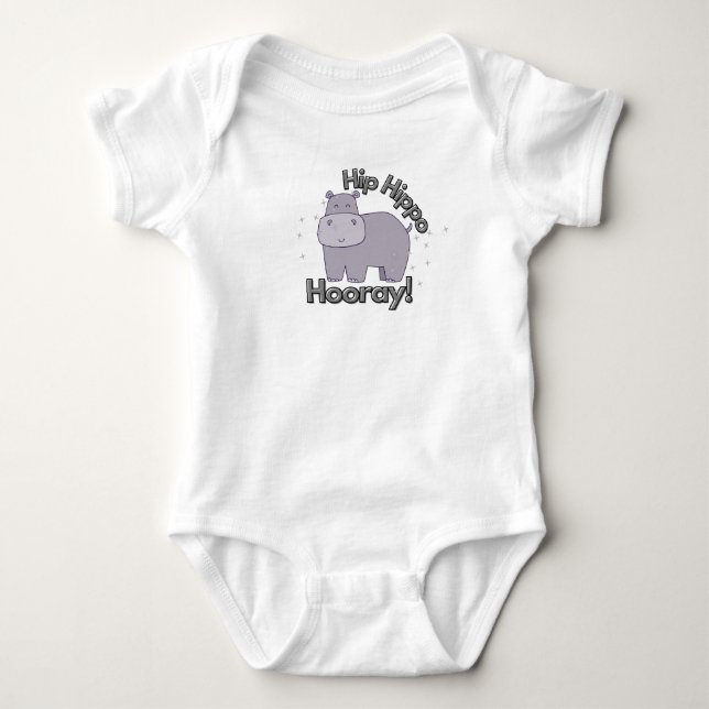 Body Para Bebé "Hippopótamo Hippo Hooray" Divertido y Divertido (Anverso)