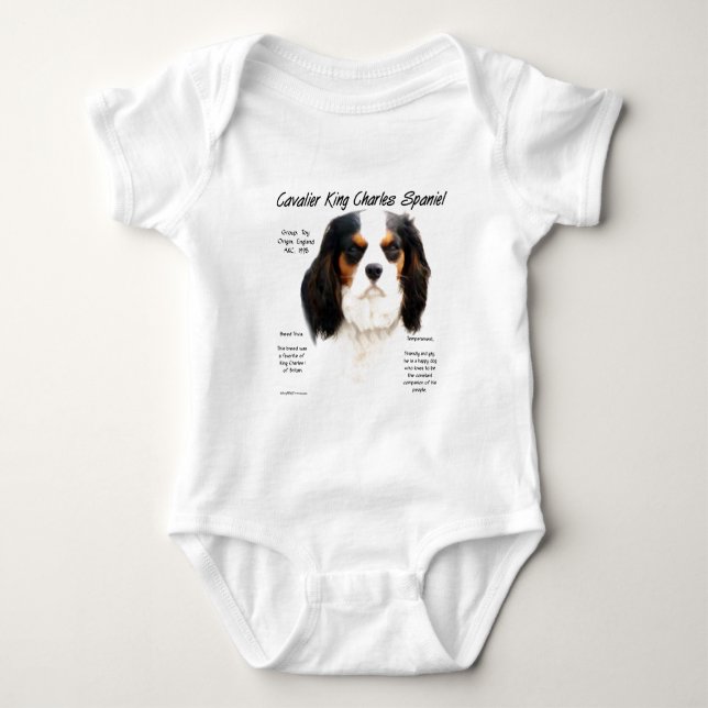 Body Para Bebé Historia de Cavalier King Charles Spaniel (tricolo (Anverso)