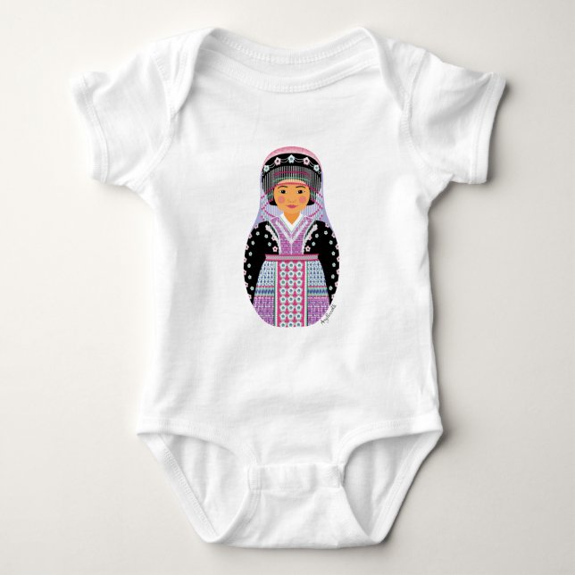 Body Para Bebé Hmong Matryoshka Baby Bodysuit (Anverso)