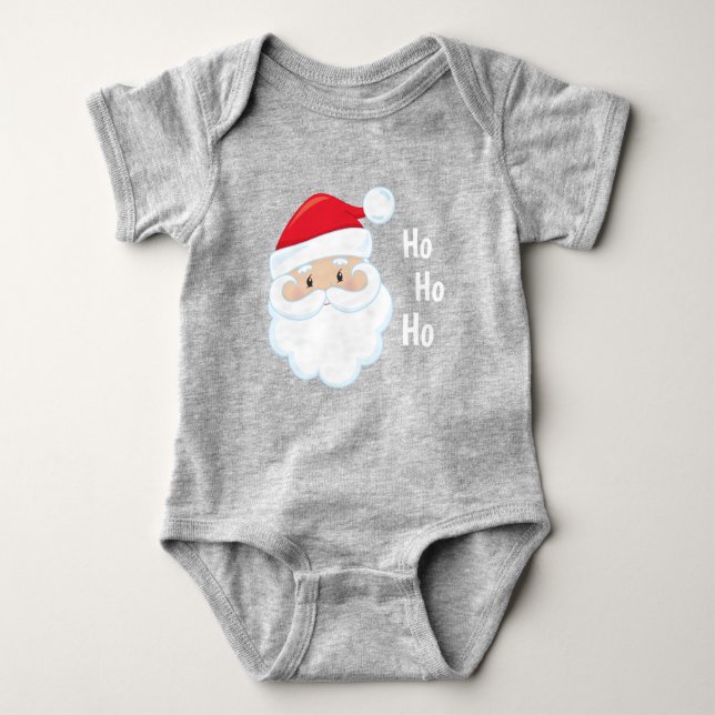 Body Para Bebé Ho Ho Ho Ho Santa Face Navidades vacaciones Red Wh (Anverso)