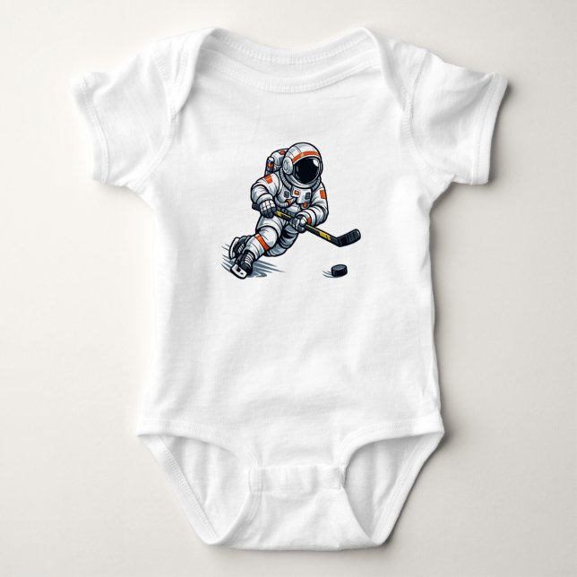 Body Para Bebé Hockey Astronauta (Anverso)