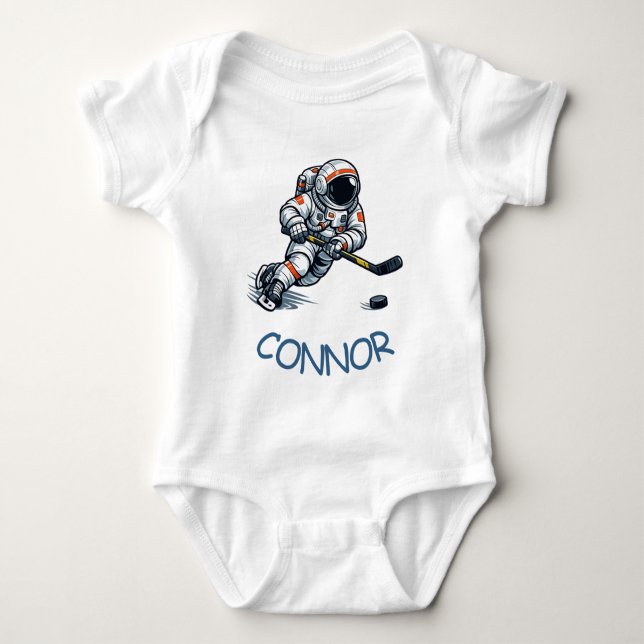 Body Para Bebé Hockey Astronauta (Anverso)