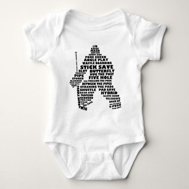 Body Para Bebé Hockey Goalie Text Art (Anverso)