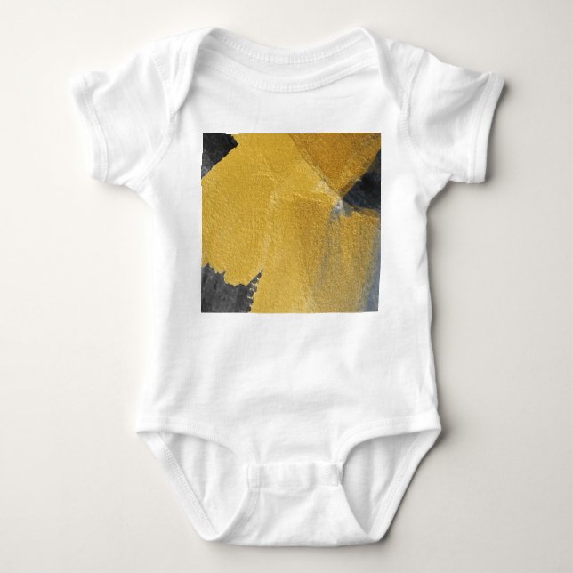 Body Para Bebé Hoja de oro, diseño negro abstracto (Anverso)