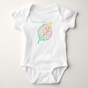 Body Para Bebé Hoja de otoño elegante linda pastel rosa verde azu