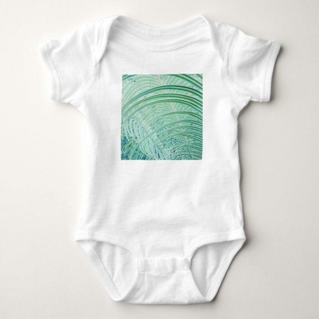 Body Para Bebé Hoja de palma de planta verde suave (Anverso)