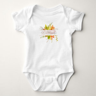 Body Para Bebé Hojas de arce de otoño con texto personalizado