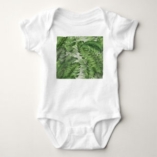 Body Para Bebé Hojas de la selva tropical: fondo floral sin solda