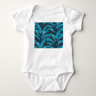 Body Para Bebé Hojas de plátano: Patrón tropical vintage.