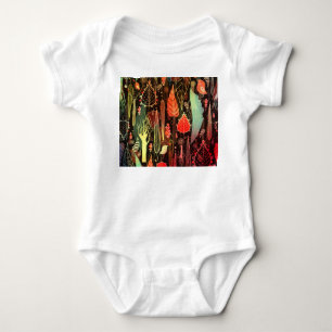 Body Para Bebé Hojas otoñales: patrón oscuro sin costura.