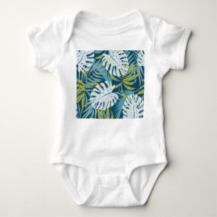 Body Para Bebé Hojas tropicales coloridas, patrón abstracto origi