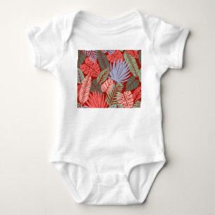 Body Para Bebé Hojas tropicales de Doodle: Oscuras manos dibujada