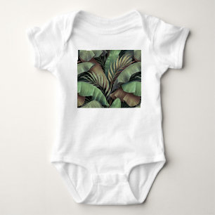 Body Para Bebé Hojas tropicales de palma, ilustracion 3D dibujado