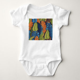 Body Para Bebé Hojas tropicales, patrón floral sin costuras.