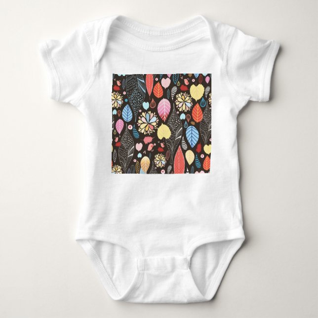 Body Para Bebé Hojas y aves otoñales. (Anverso)