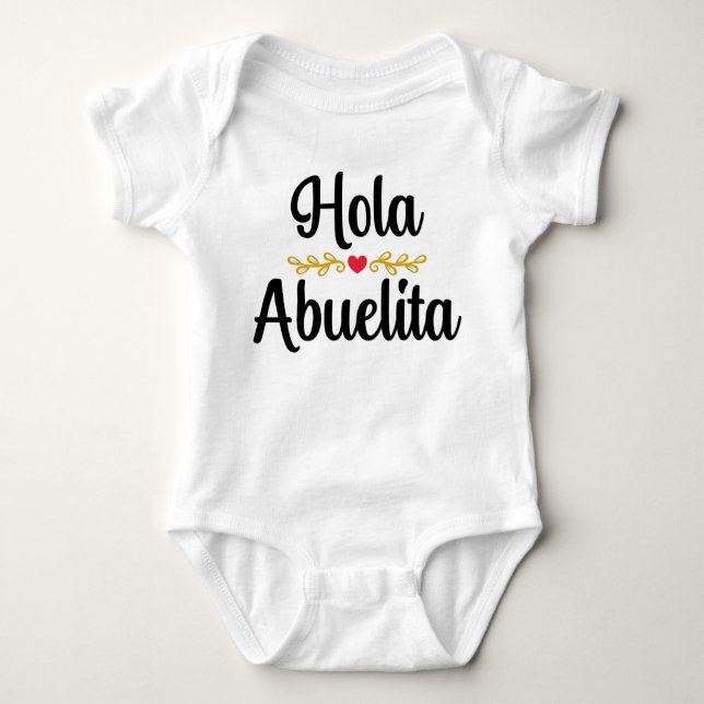 Body Para Bebé Hola abuelita (Anverso)