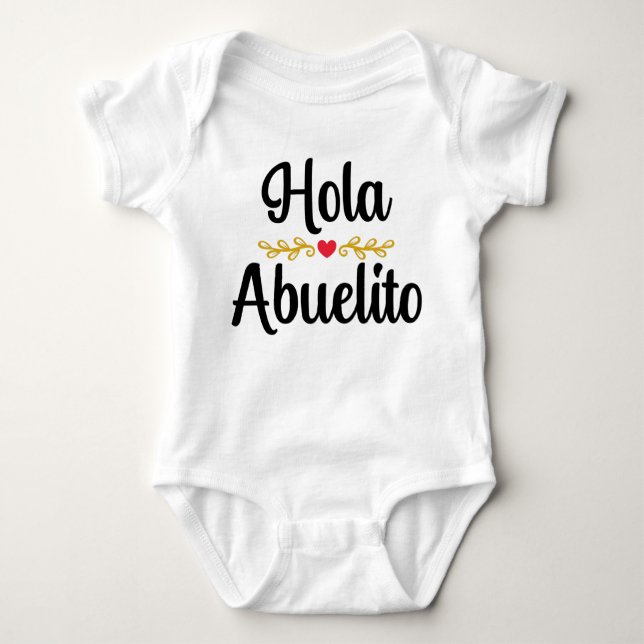 Body Para Bebé Hola Abuelito (Anverso)