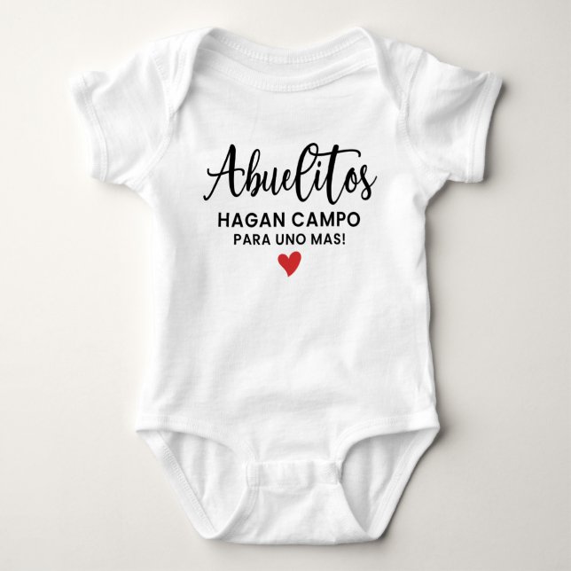 Body Para Bebé Hola Abuelitos Invitación de Embarazo Español (Anverso)