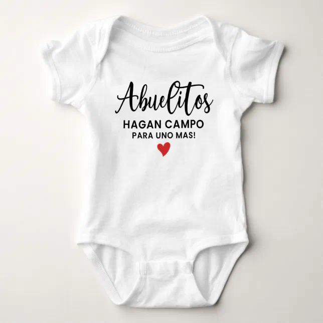 Body Para Bebé Hola Abuelitos Invitación de Embarazo Español