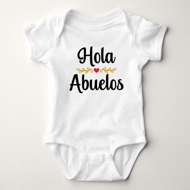 Body Para Bebé Hola Abuelos Invitación de Embarazo Español (Anverso)