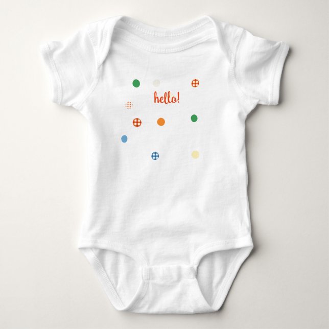 Body Para Bebé ¡Hola! Bodysuit Blanco con Lunares (Anverso)