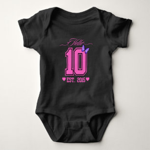 Body Para Bebé Hola Diez Dígitos Coqueta Adorable Cumpleaños Núme