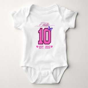 Body Para Bebé Hola Diez Dígitos Cute Coquette 10 Chica de cumple