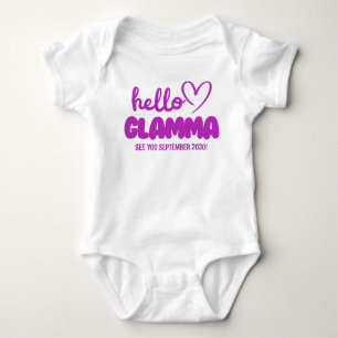Body Para Bebé Hola Glamma Invitación de embarazo por revelació