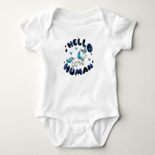Body Para Bebé Hola humano hermoso unicornio