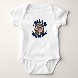Body Para Bebé Hola humano Perro lindo