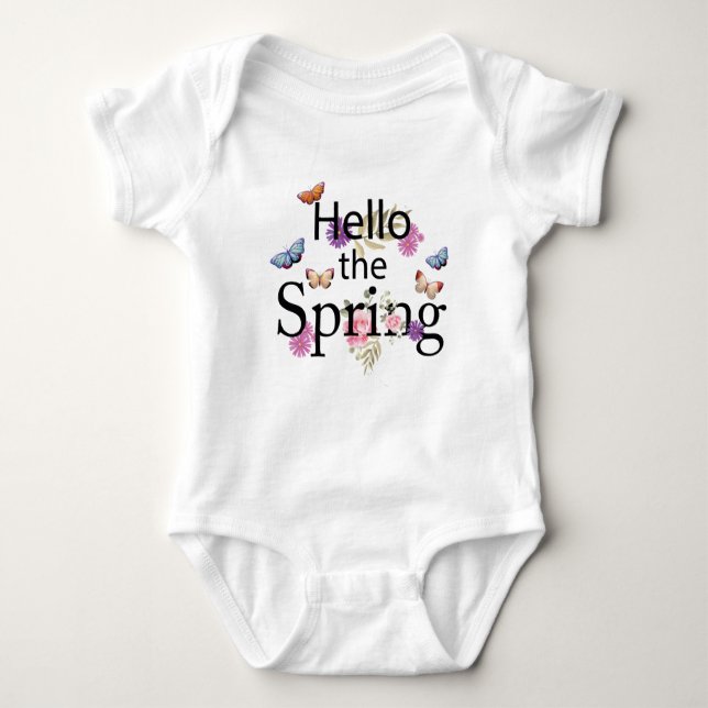 Body Para Bebé Hola la flor de primavera (Anverso)